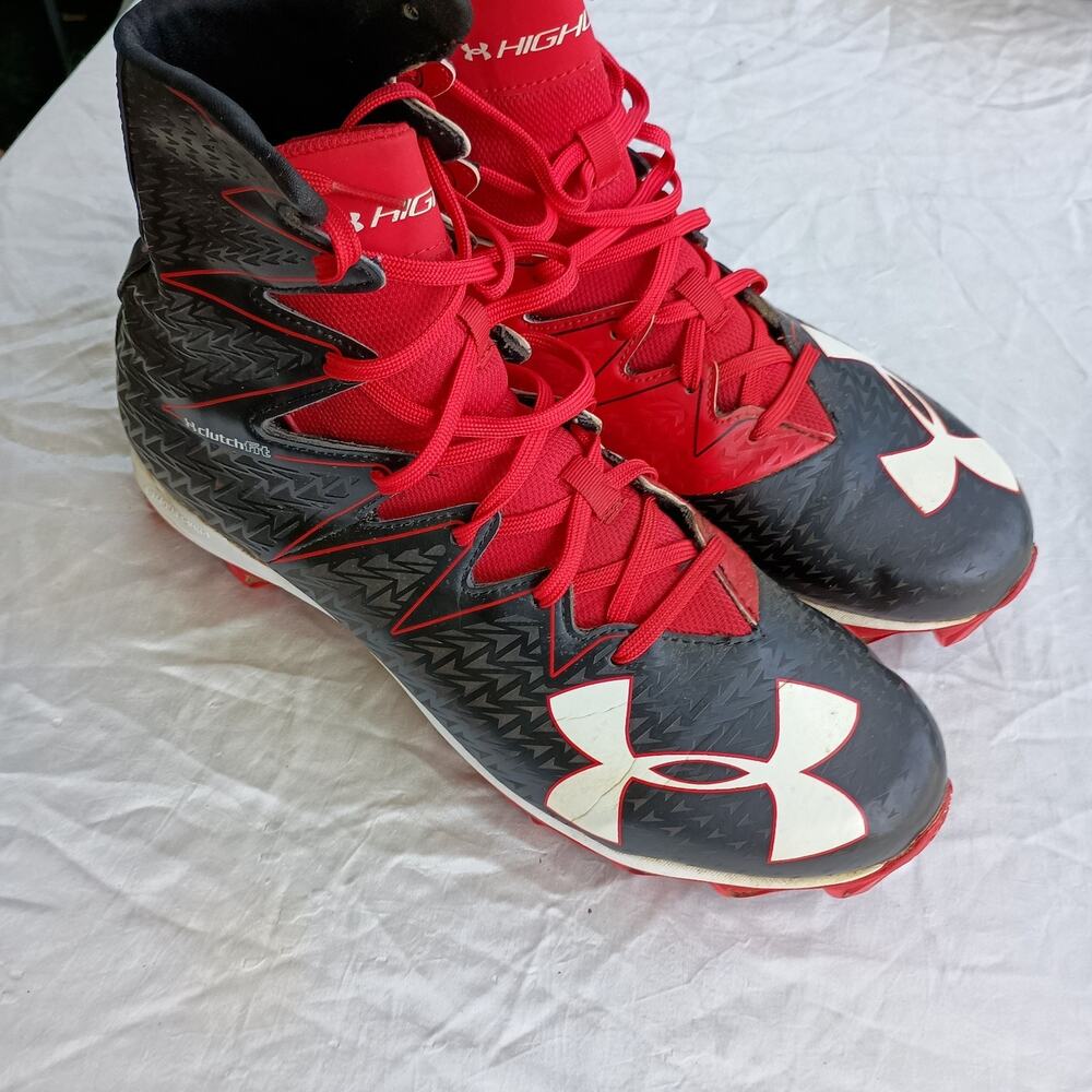Under Armour Highlight Football Cleat Men's Red Clutch Fit Size 12